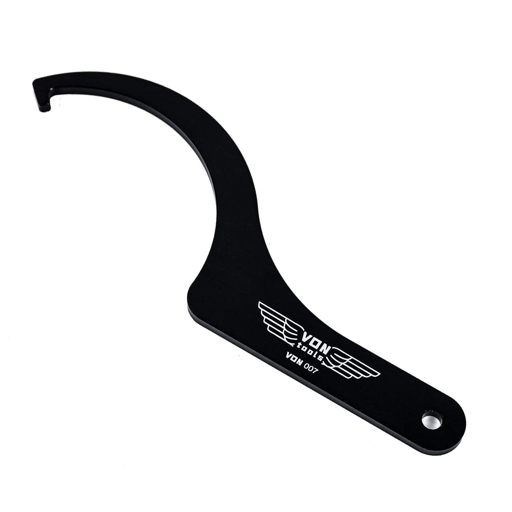 VON Tools Ducati chain adjusting tool CNC aluminum body for precision adjustments.