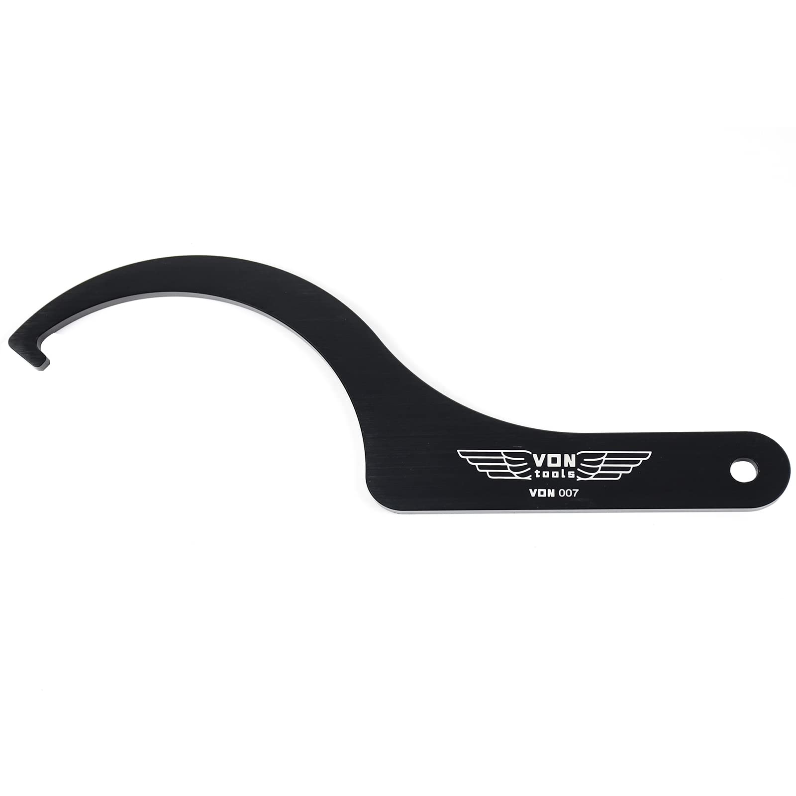 VON Tools chain adjuster in use on a Ducati swingarm for reference alignment.