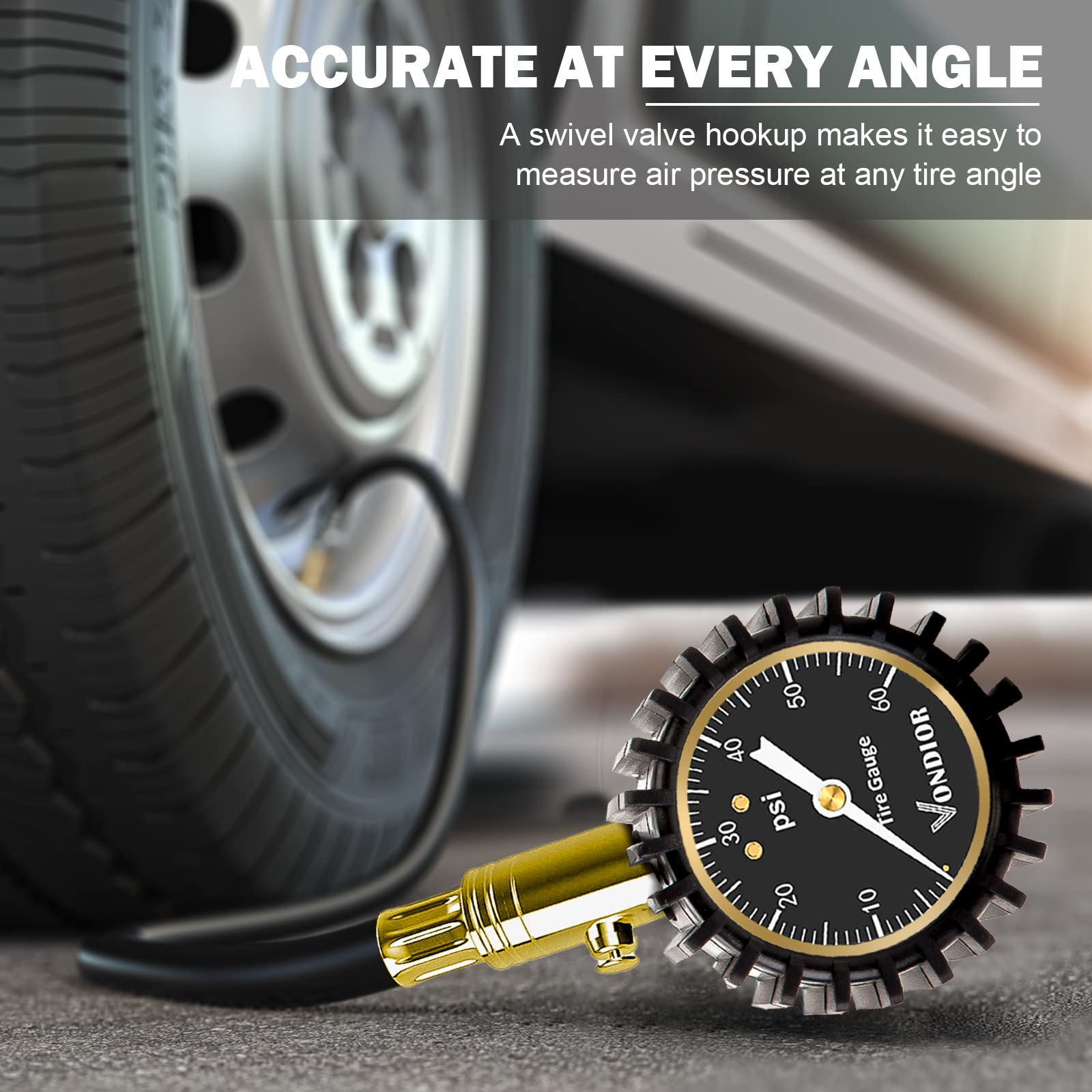 VONDIOR compact tire gauge fits in a glove box for on-the-go checks.
