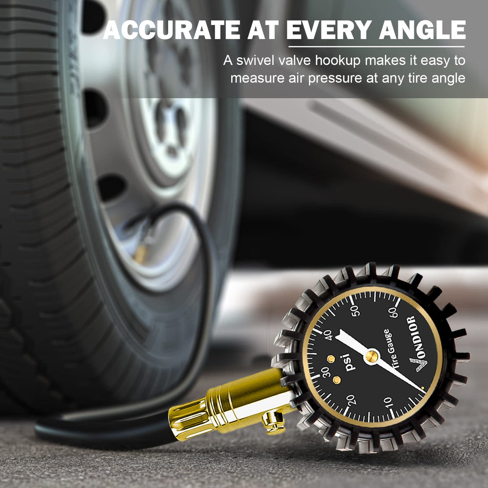 VONDIOR compact tire gauge fits in a glove box for on-the-go checks.