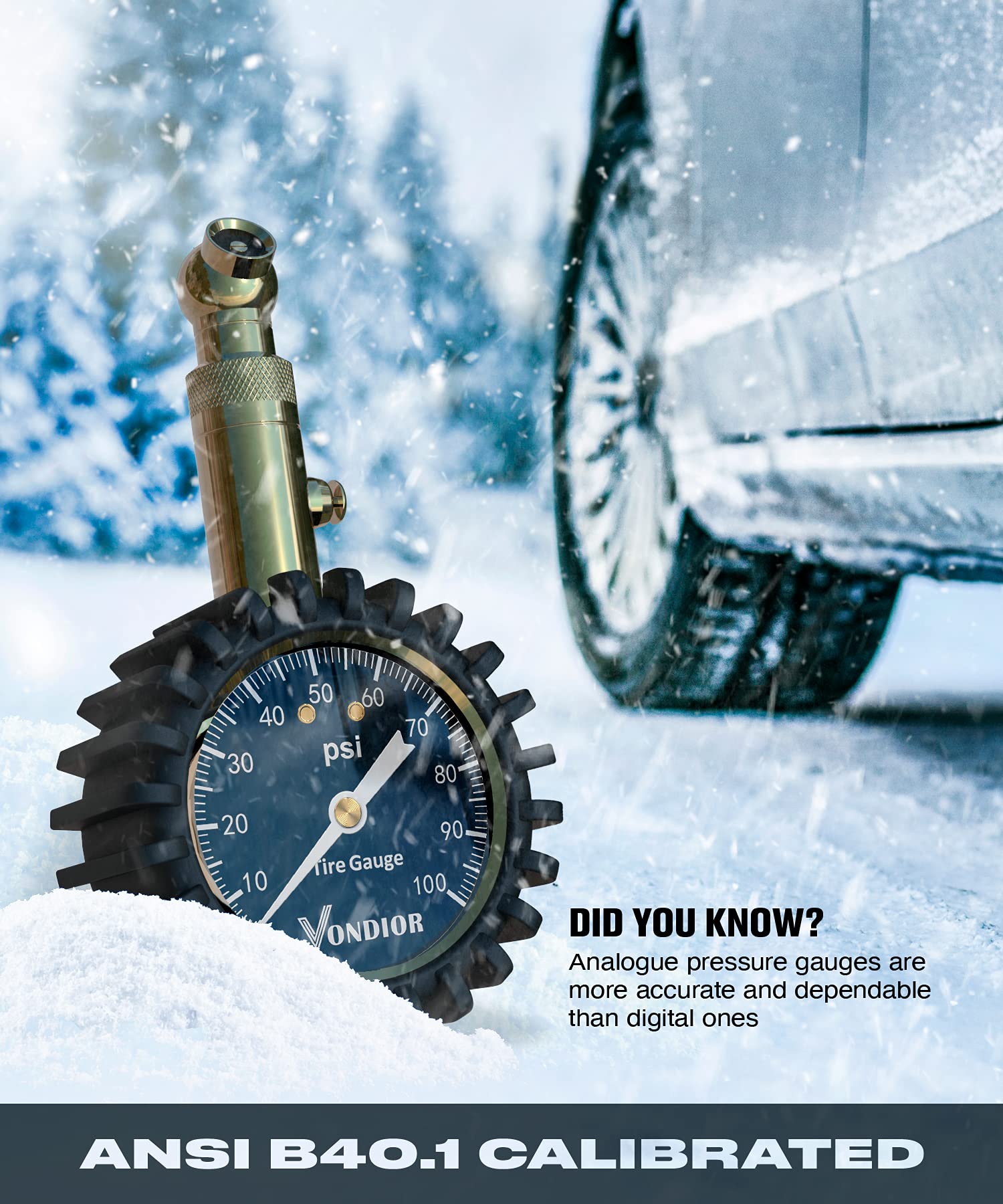 Vondior gauge offers ANSI-accurate readings with no batteries