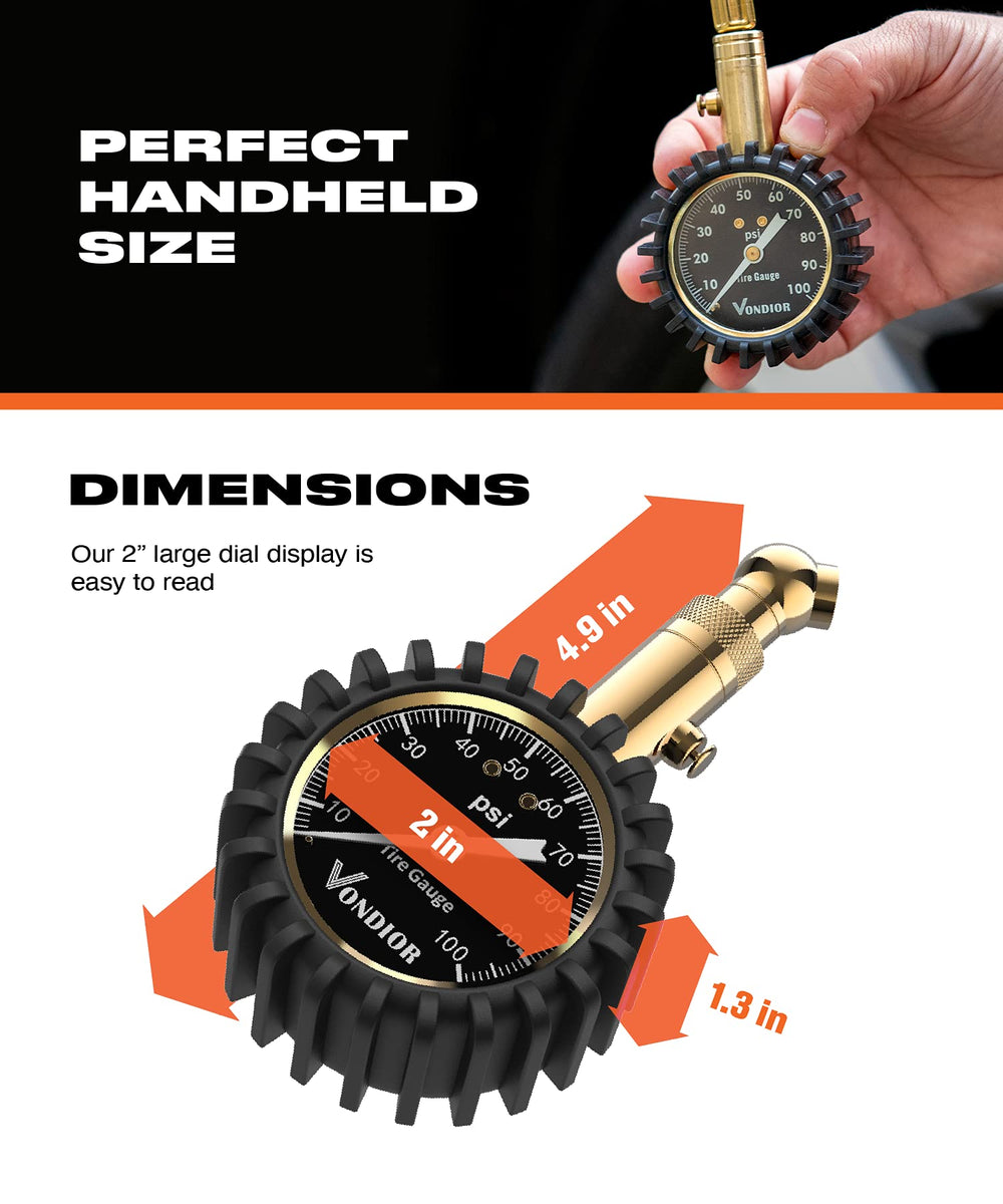 Vondior gauge with rubber shield for durable protection