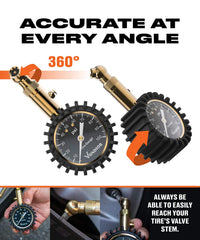 Vondior gauge release button for precise pressure adjustment