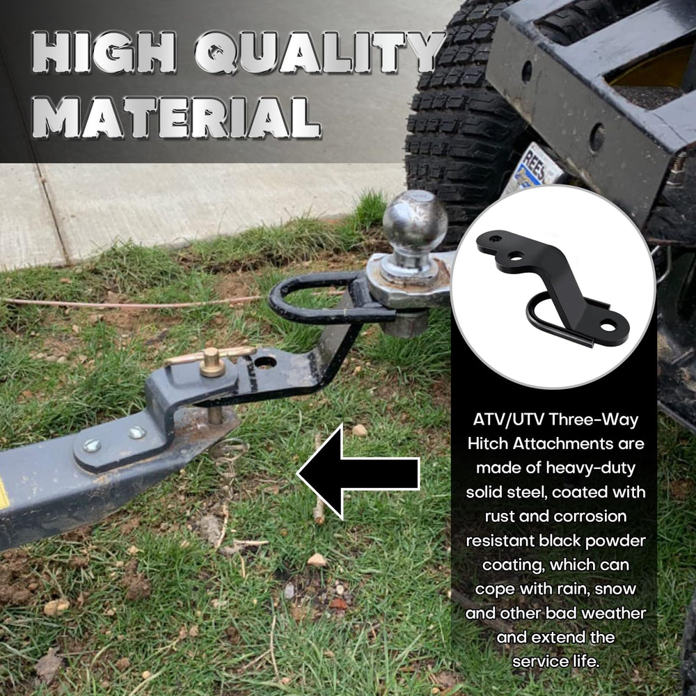 VONLX ATV/UTV hitch side view showing bolt-on compatibility.