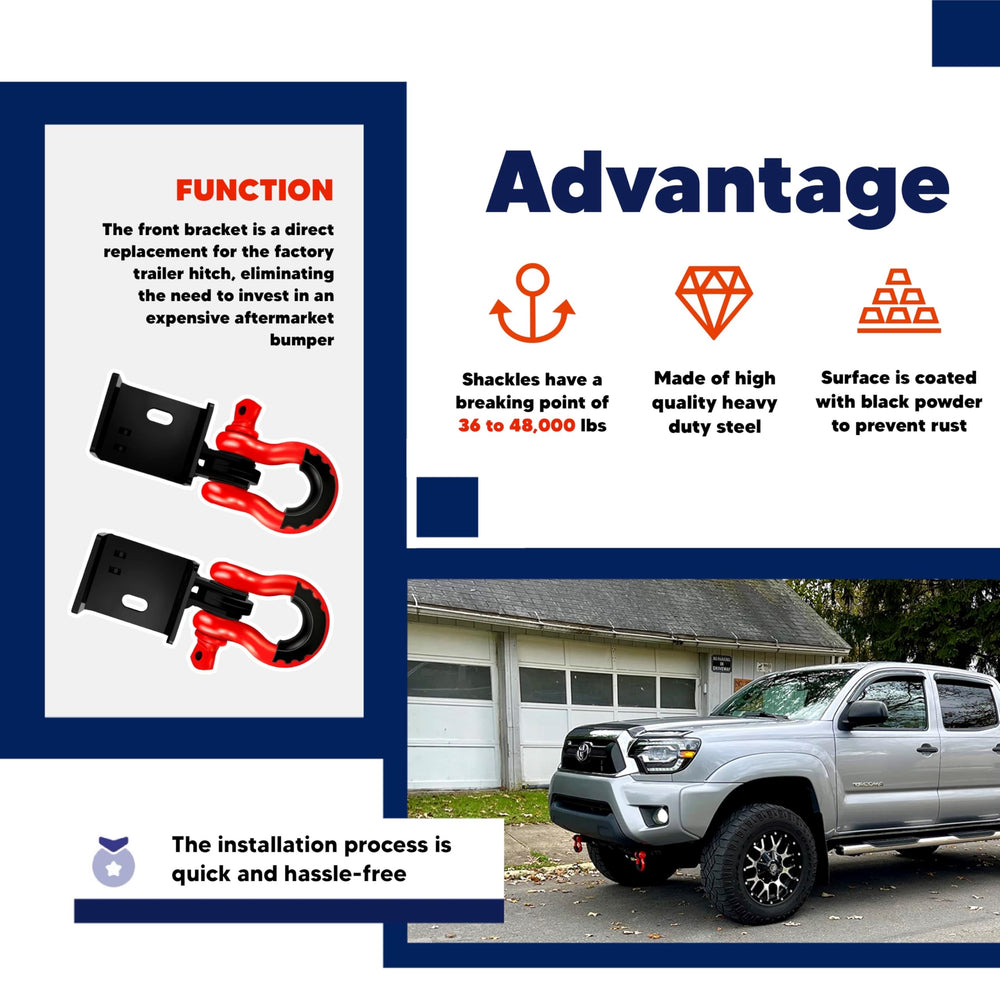 Demon brackets in use on a Tacoma for tow strap readiness.