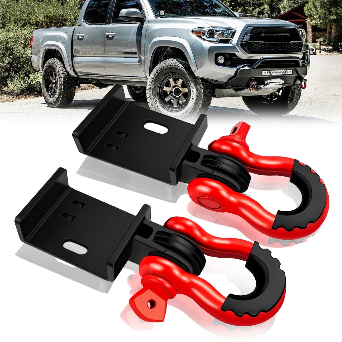 VONLX Front Demon bracket installed on a Toyota Tacoma for off-road recovery.