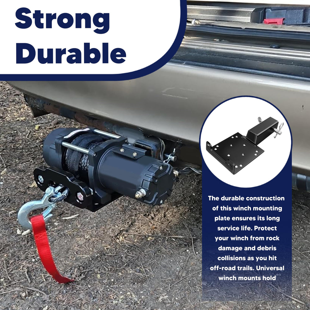 VONLX heavy-duty steel winch mount protects against front or rear mounting