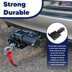 VONLX heavy-duty steel winch mount protects against front or rear mounting