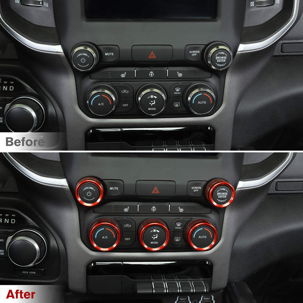 Voodonala AC control knob red finish for Dodge RAM interior