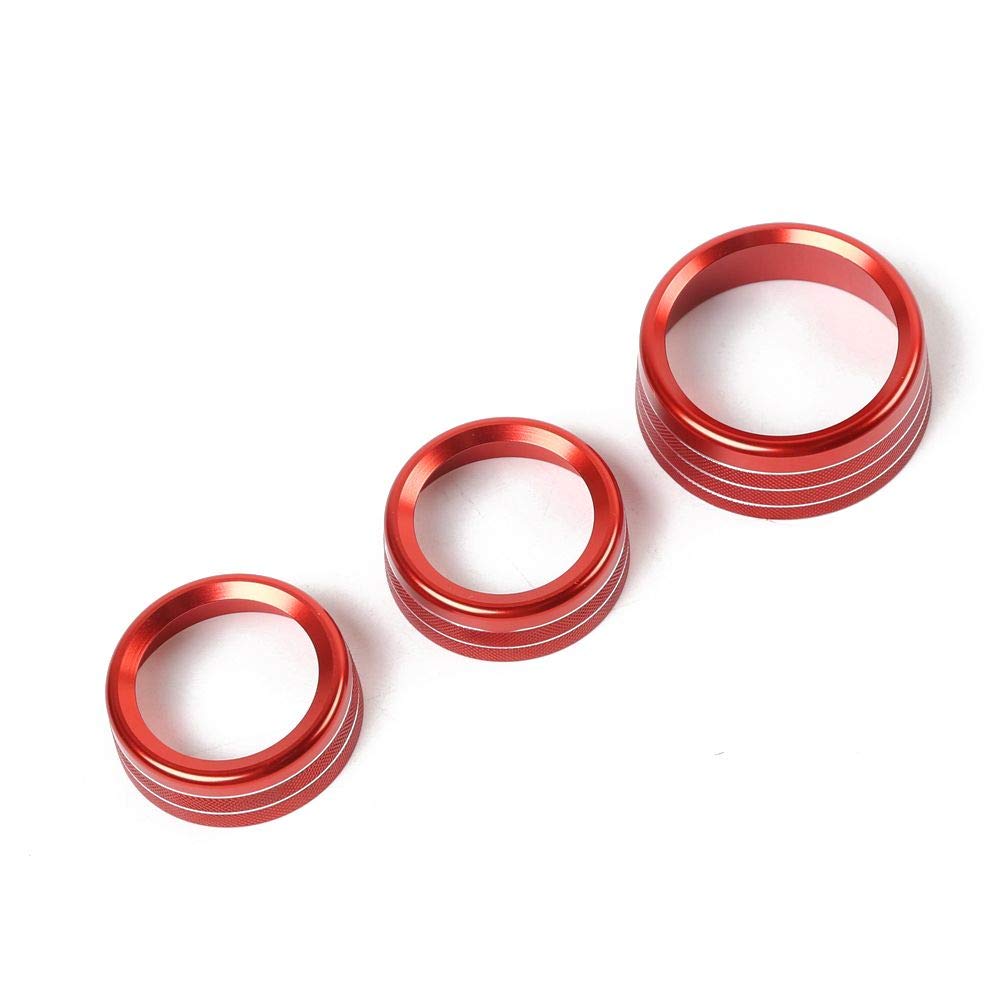 Voodonala CD button trim for Chrysler 300 in red enhances interior detail