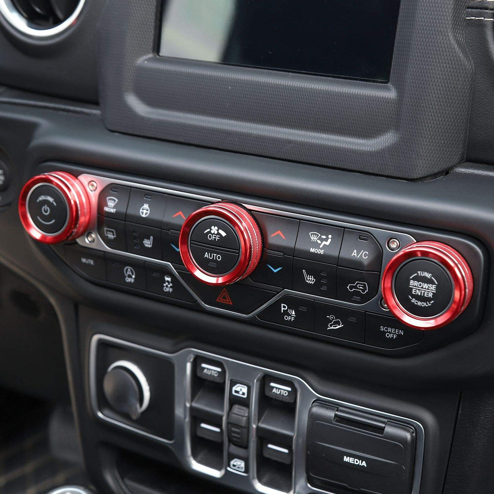 Voodonala 4-piece interior knob cover kit guards switches and adds sport flair