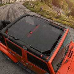 Voodonala Jeep JK sunshade bikini top over windshield for shade and UV protection