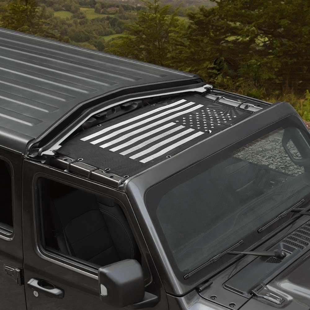 Voodonala Jeep JL sunshade mesh blocks sun and cools the cabin