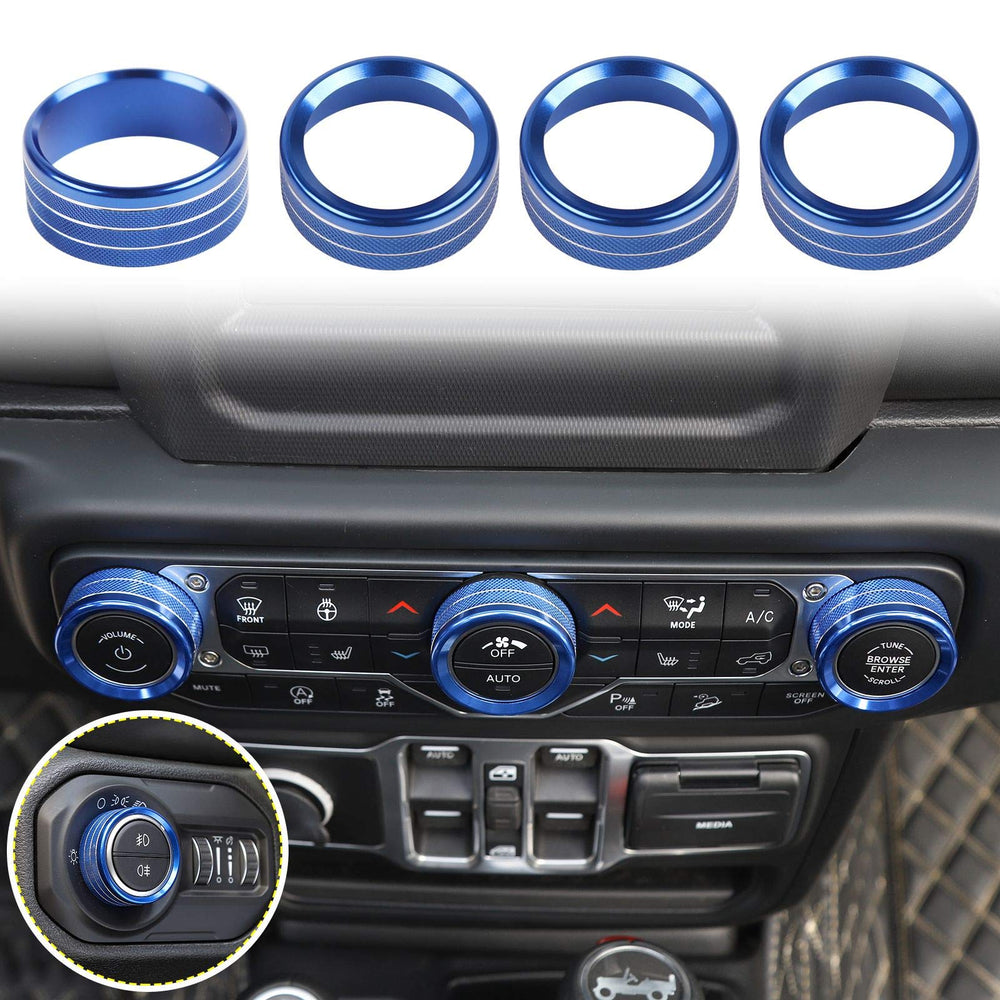 Voodonala knob-cover blue-aluminum protects the AC knob from scratches.