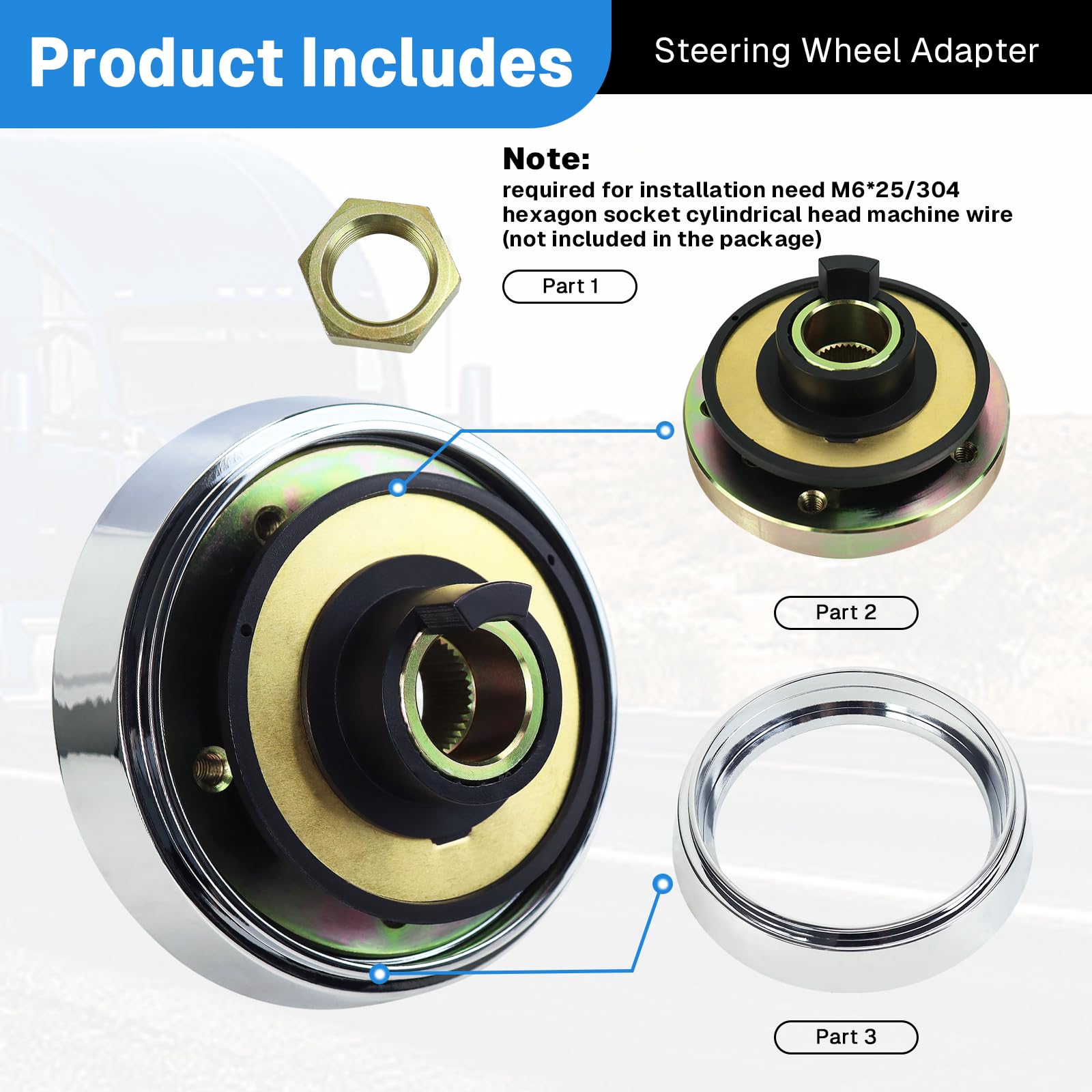 VOONKE durable hub adapter for Kenworth and Peterbilt compatibility