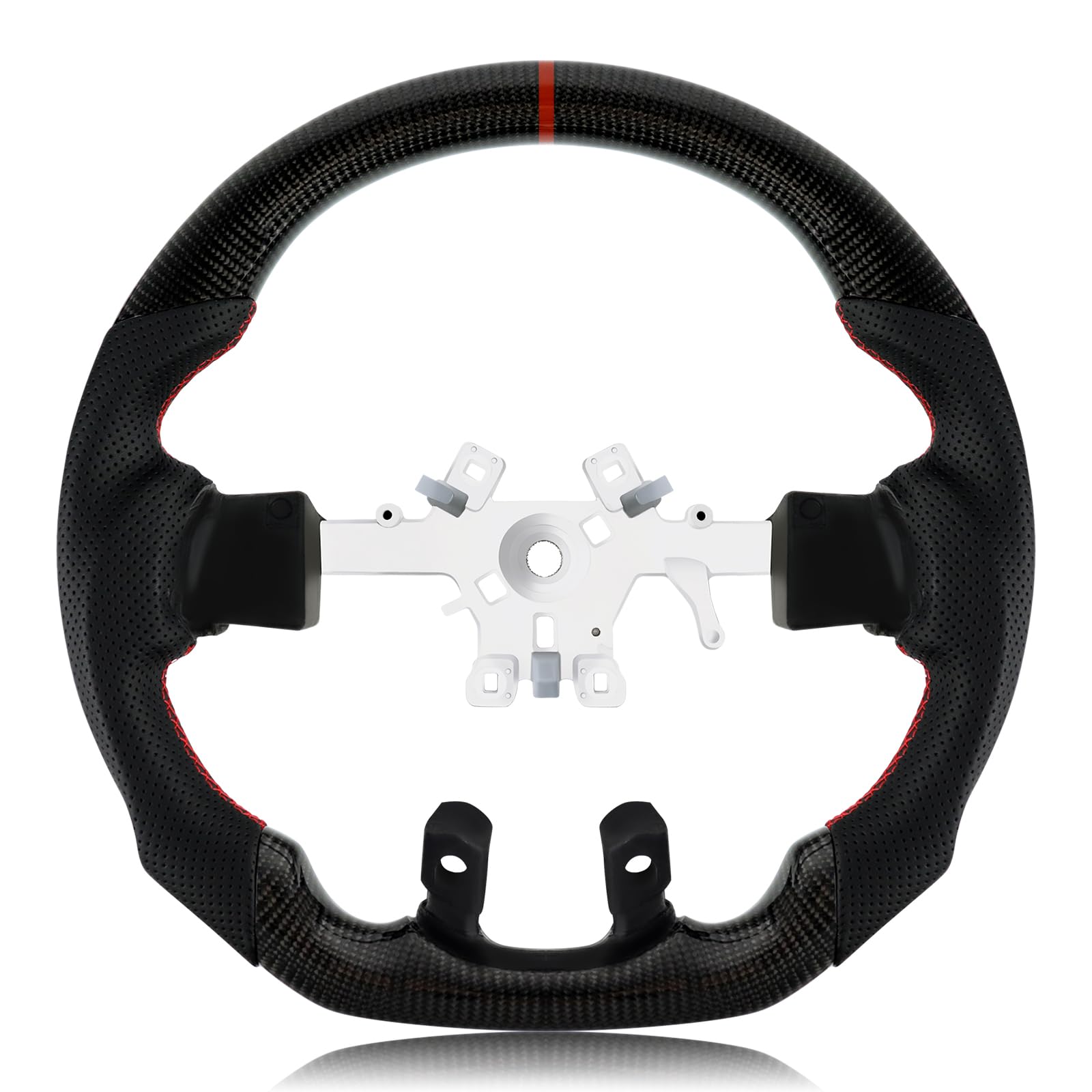 VOONKE real carbon fiber steering wheel with high-gloss finish for Dodge RAM 1500.
