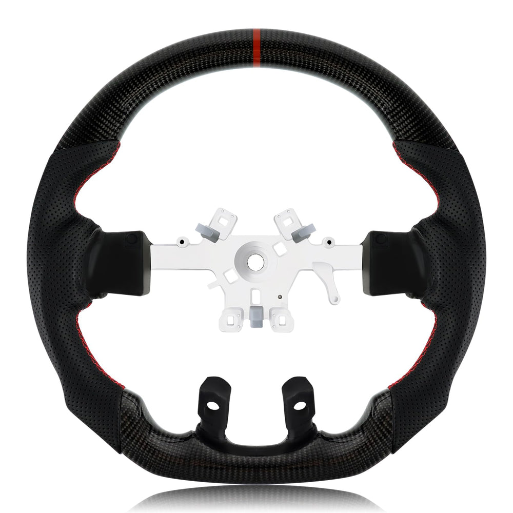 VOONKE real carbon fiber steering wheel with high-gloss finish for Dodge RAM 1500.
