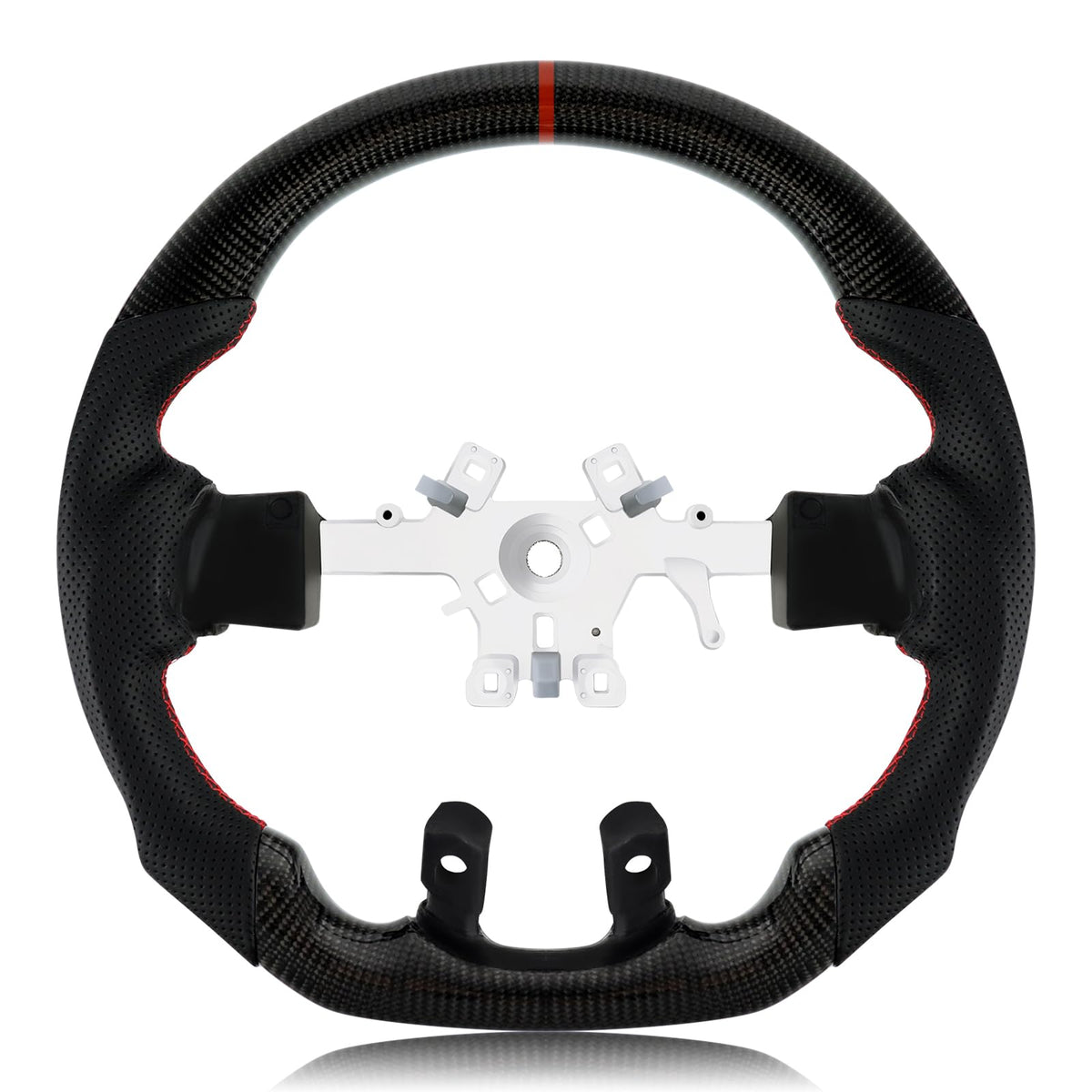 VOONKE real carbon fiber steering wheel with high-gloss finish for Dodge RAM 1500.