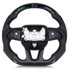 VOONKE real carbon fiber steering wheel for Dodge Charger with enhanced grip.