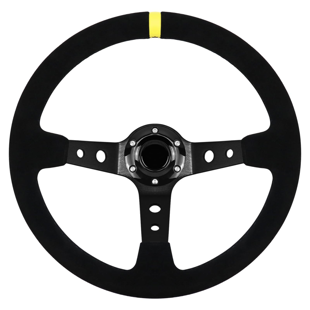 VOONKE suede steering wheel deep-dish highlights enhanced grip for confident racing control