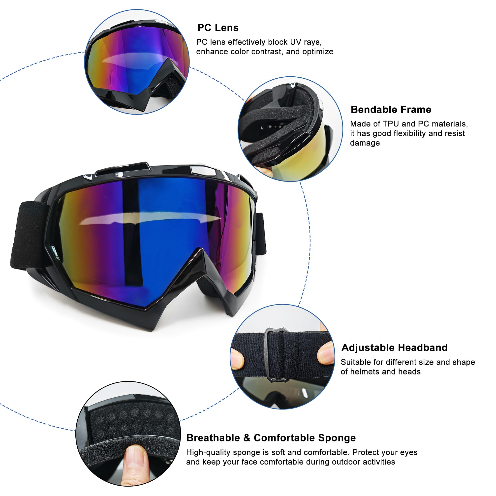 Voosyn-XS ATV goggles with dustproof windproof protection for off-road
