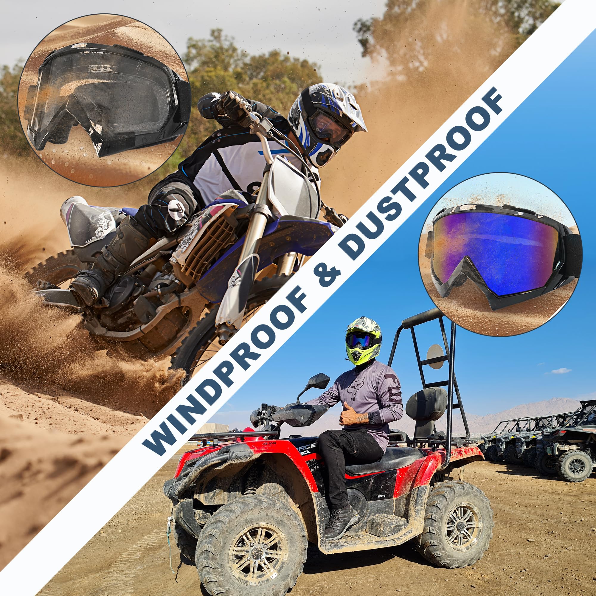 Voosyn-XS off-road goggles with adjustable headband for helmets