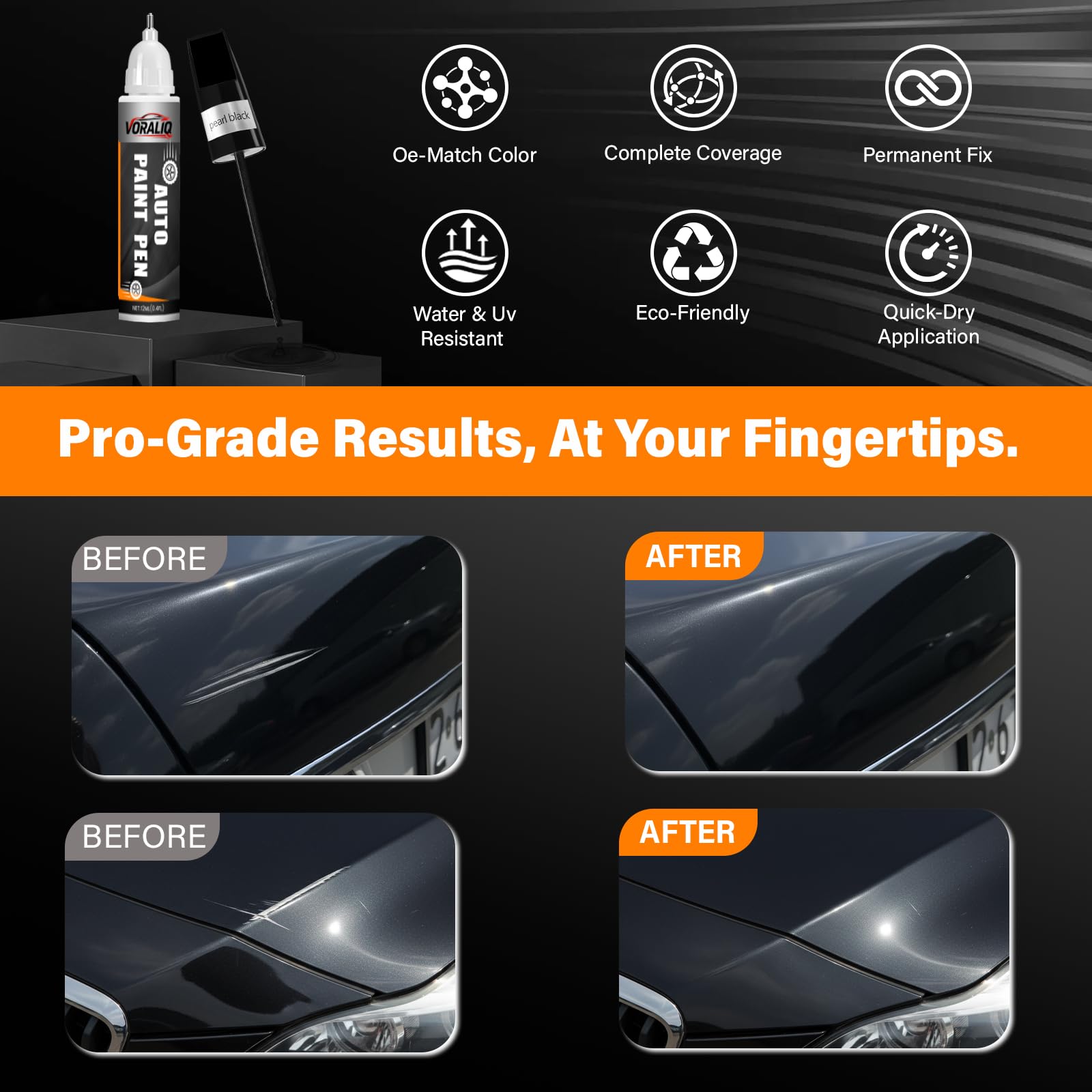 Voraliq Pearl Black paint drying to touch in about 10 minutes on a surface