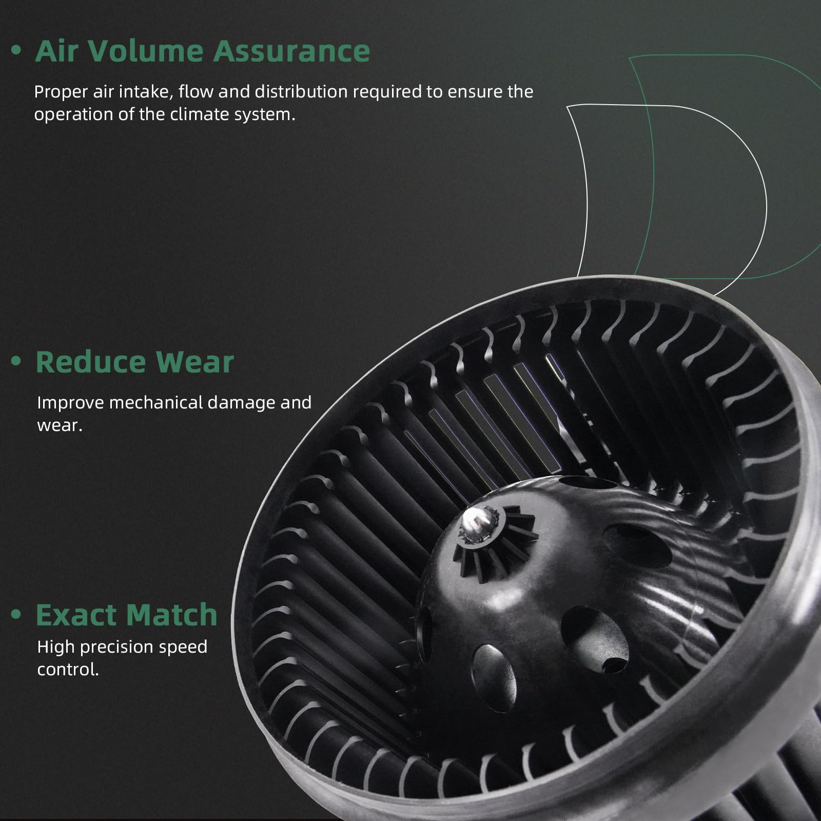 VORGENS AC blower motor wiring connectors simplify replacement and service.
