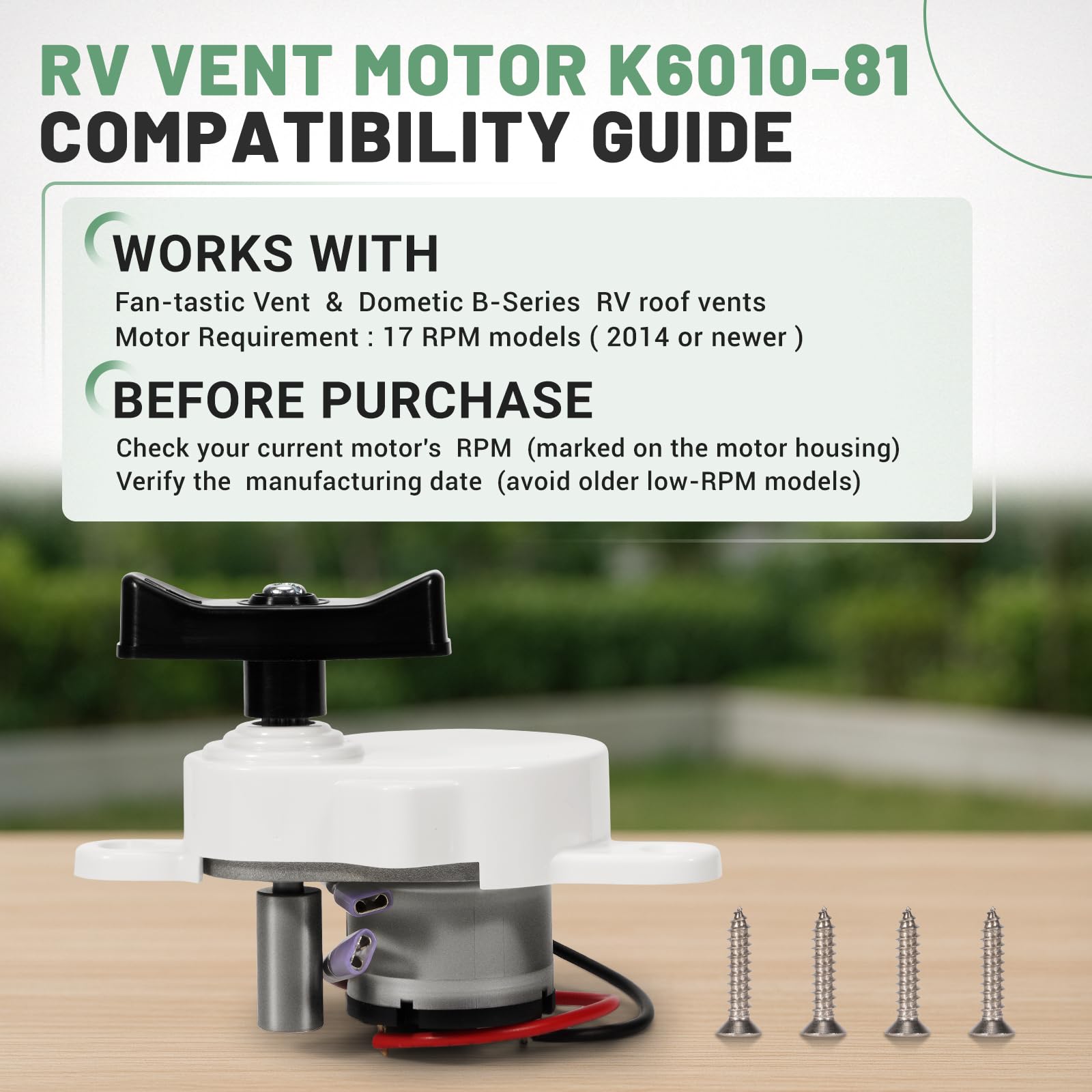 VORGENS 17 RPM lift motor replaces Autotrol 200-0535A with adaptable wiring