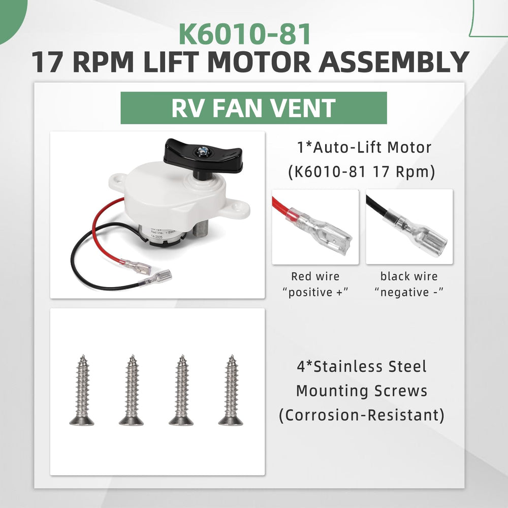 VORGENS motor compatible with Dometic Fan-tastic B Series 807350/803350 upgrade