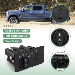 VORGENS headlight switch matte black housing, factory-like appearance.