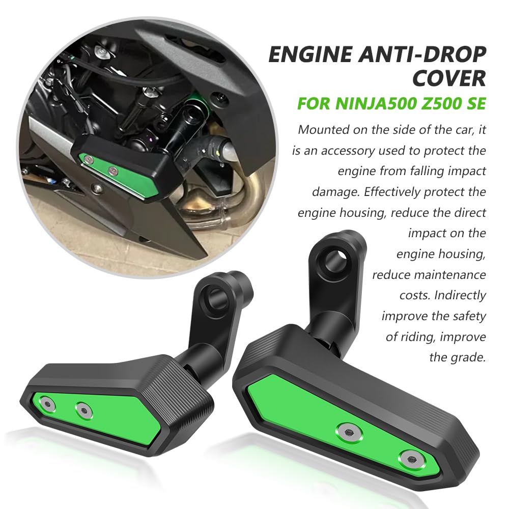 VORILES Ninja500 frame slider on bike demonstrates discreet protective design