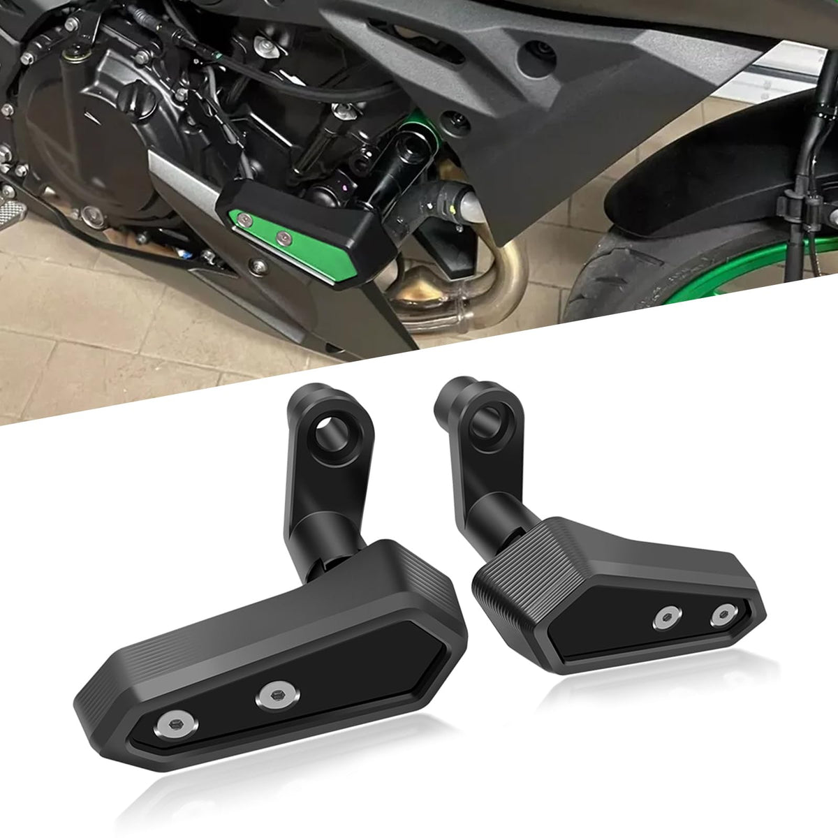 VORILES Ninja500 frame slider left angled for engine protection during light slips