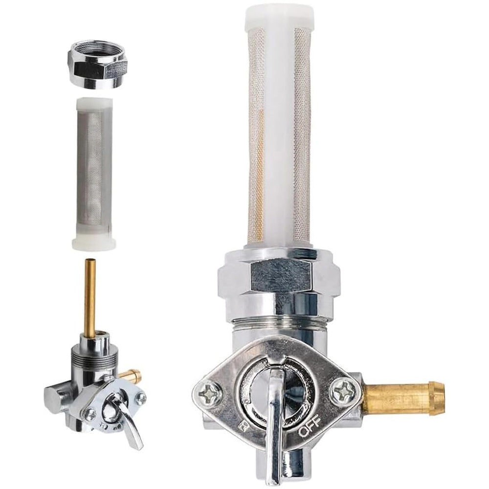 VORIPO petcock valve with 22mm right outlet for Harley, reliable fuel control