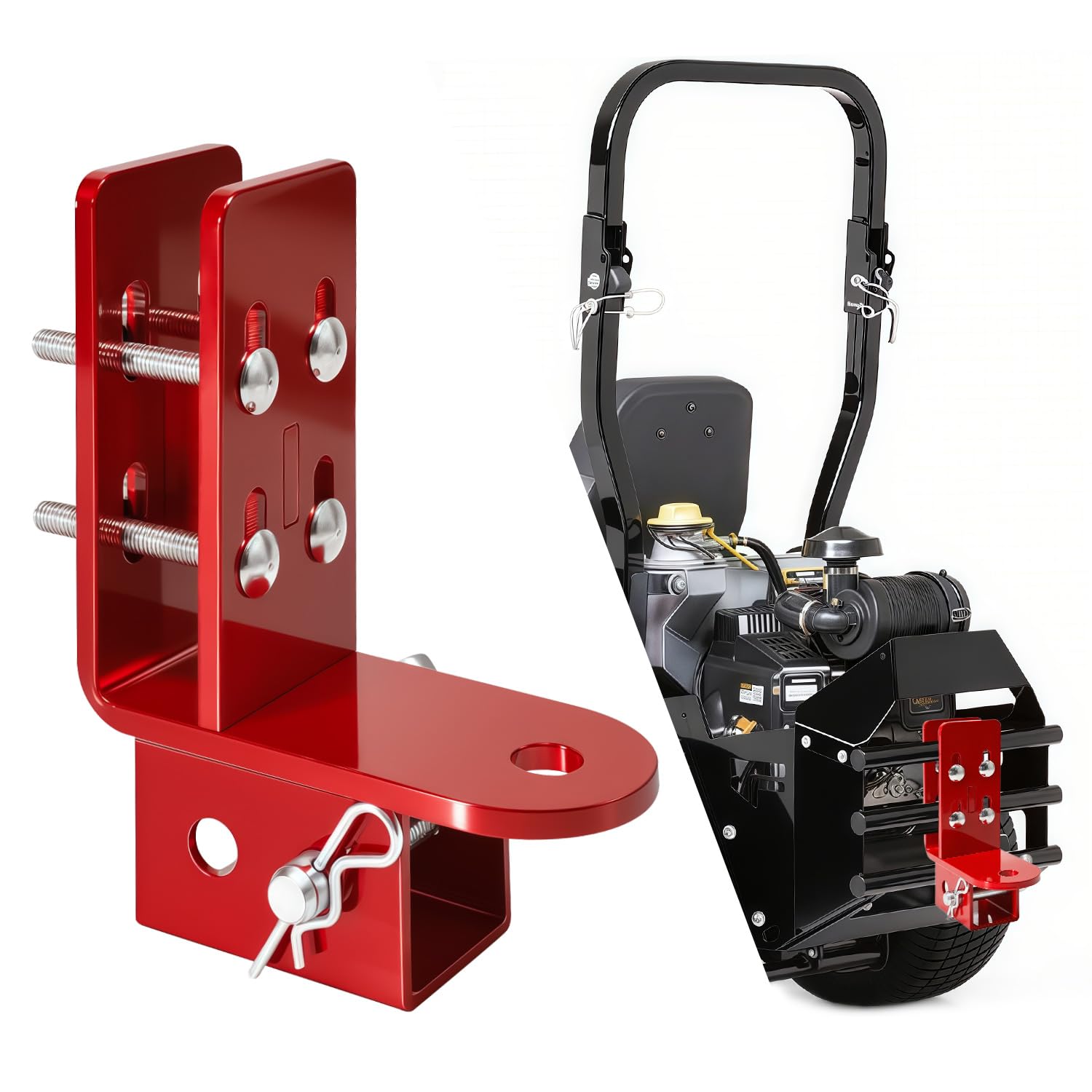 Vornalex lawn mower hitch with a 2-inch receiver for versatile towing options.