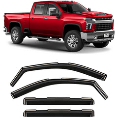 Voron Glass rain guard on driver side for Chevy Silverado 2020-2026 improves wind deflection and visibility
