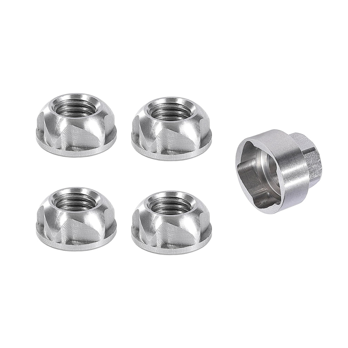 Vosantu M8 anti-theft nut front view for secure bike mounting.