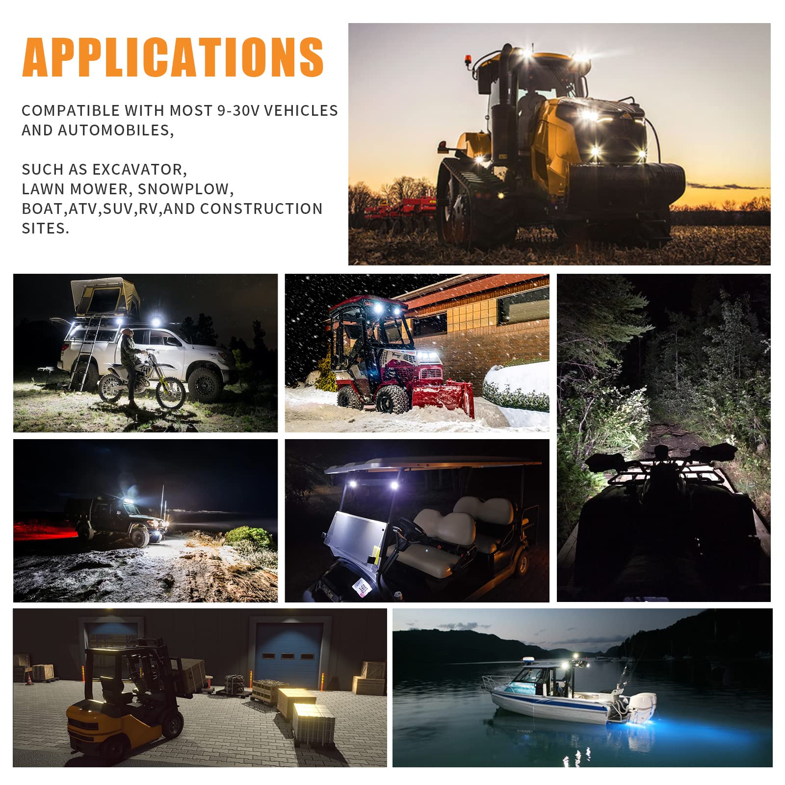 Vosiglia 12V/24V compatibility LED light system suitable for many vehicles.