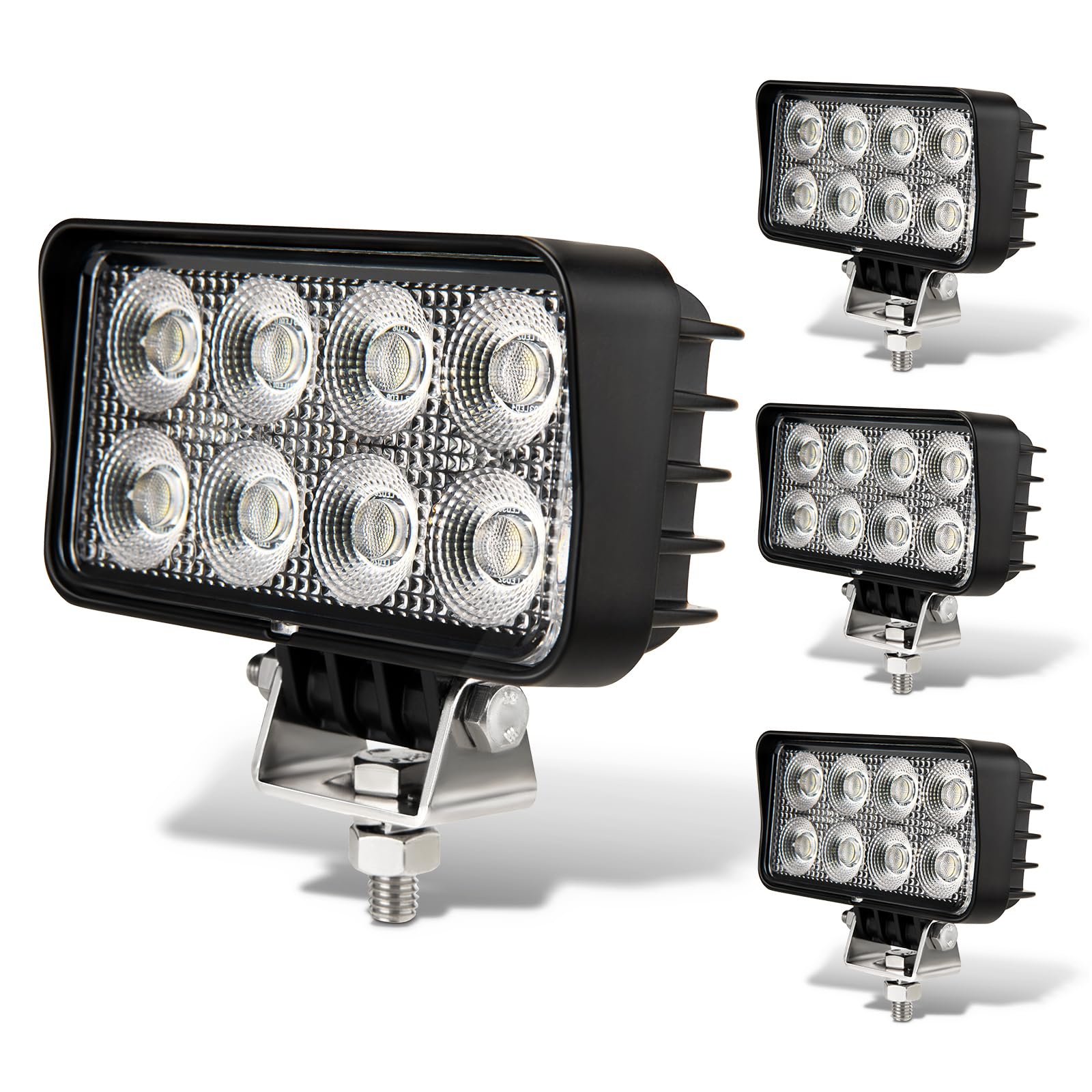 Vosiglia 4inch LED tractor work light front view for clear nighttime visibility.