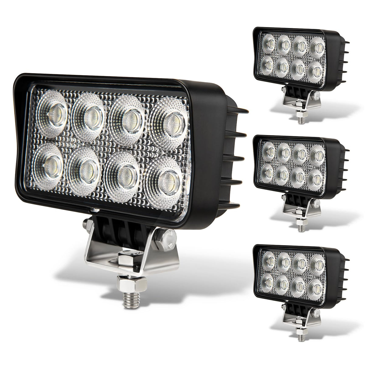 Vosiglia 4inch LED tractor work light front view for clear nighttime visibility.