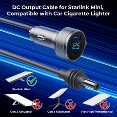 Vostolobo Starlink Mini cable displays vehicle voltage in real time