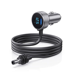 Vostolobo Starlink Mini Cable with digital display showing real-time vehicle voltage for on-the-go checks.