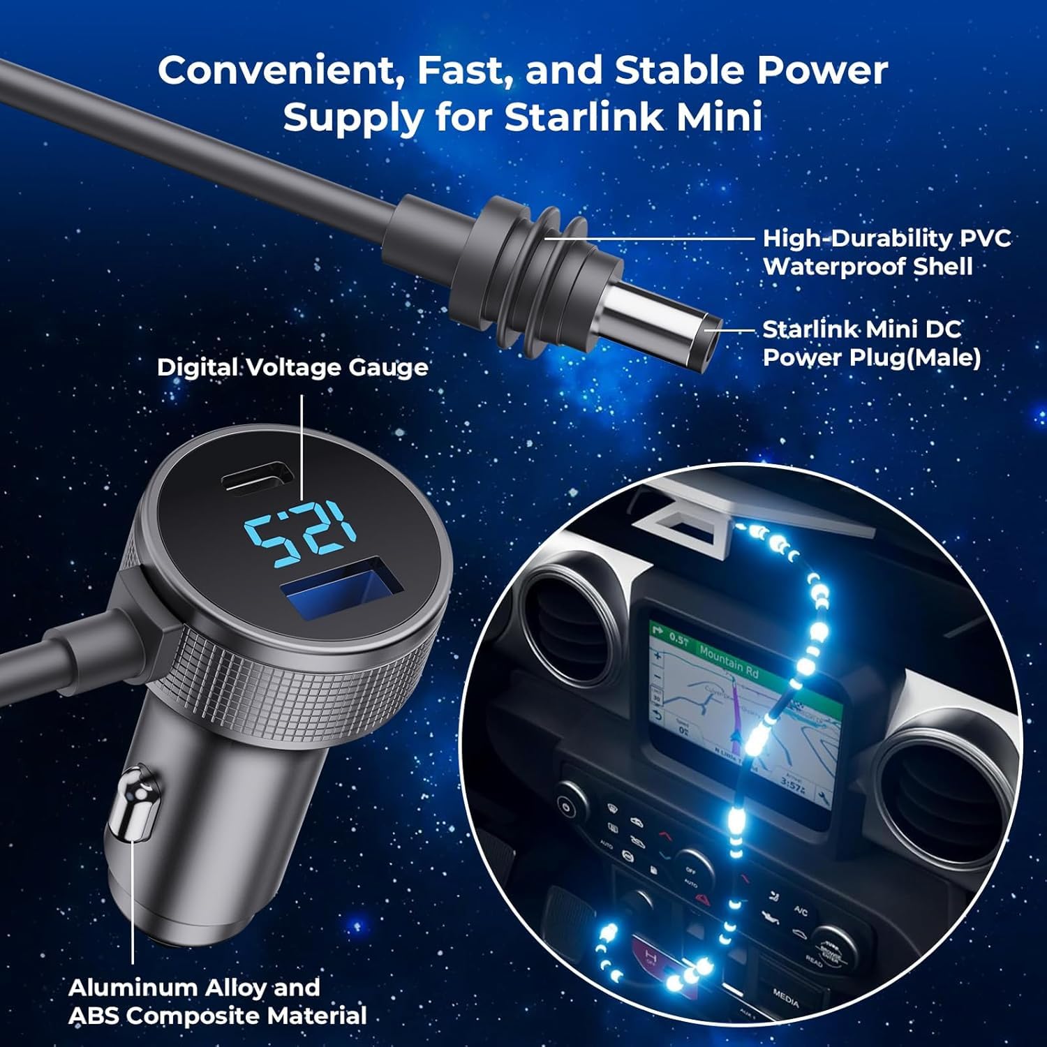 Vostolobo Starlink Mini dual charging ports let you power other devices.