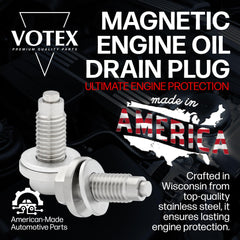 Votex DP060 magnetic plug side view highlighting compact design for under-car access.