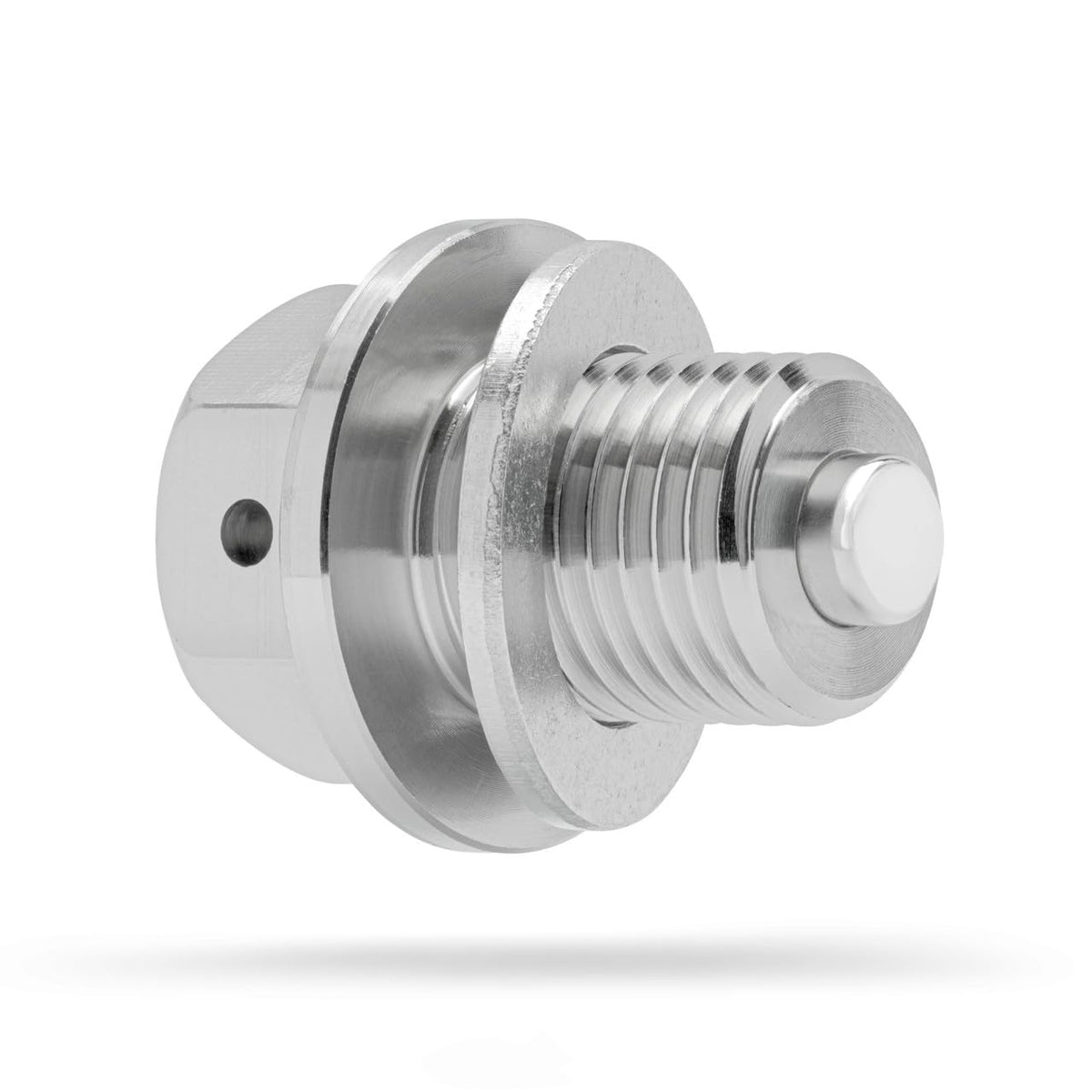Votex M14x15mm magnetic oil drain plug ready for engine installation, captures debris