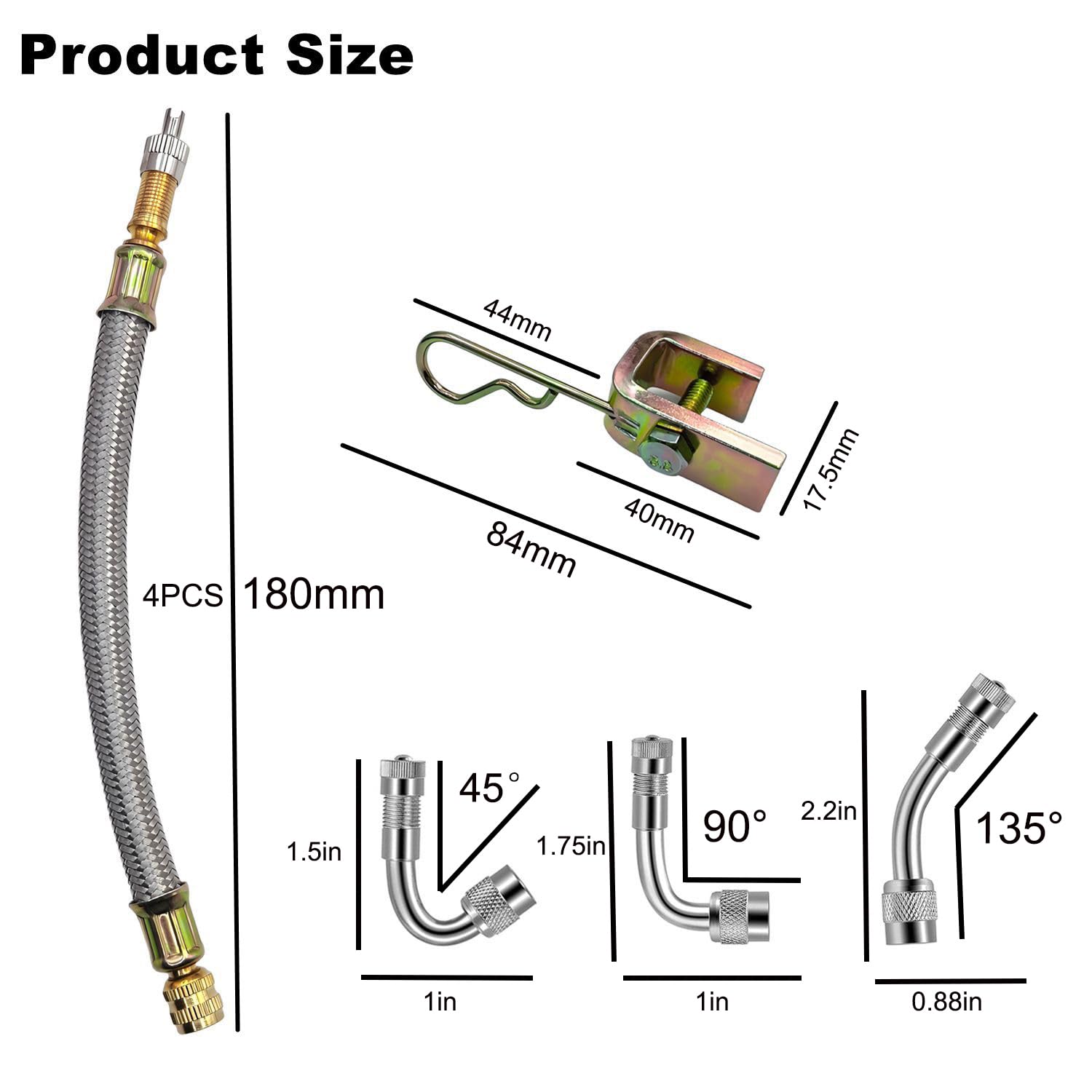 VOTNMIC 45-degree valve extender enabling better access.
