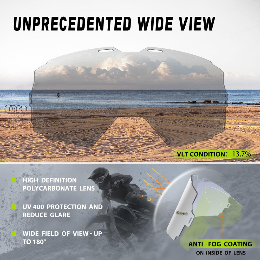 VOZAPOW goggles feature magnetic lock for quick lens changes during rides.