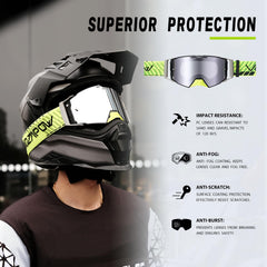 VOZAPOW goggles with OTG design for wearers who use glasses.
