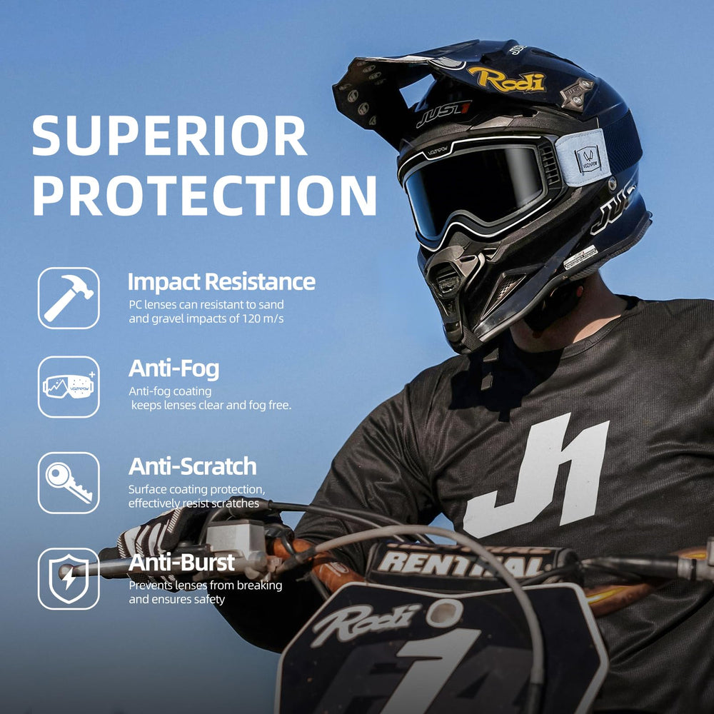 VOZAPOW goggles side ventilation highlighting airflow and reduced fog potential