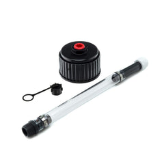 VP Racing filler hose close-up for precise fuel transfer and spill prevention.